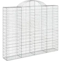 vidaXL Gabione mit Hochbogen 200x30x160/180 cm Verzinktes Eisen
