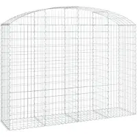 vidaXL Gabione mit Hochbogen 200x50x140/160 cm Verzinktes Eisen