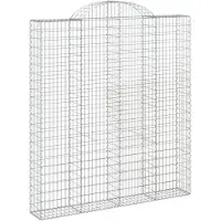 vidaXL Gabione mit Hochbogen 200x30x220/240 cm Verzinktes Eisen