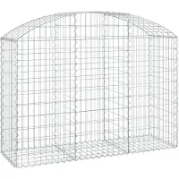 vidaXL Gabione mit Hochbogen 150x50x100/120 cm Verzinktes Eisen