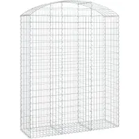 vidaXL Gabione mit Hochbogen 150x50x180/200 cm Verzinktes Eisen
