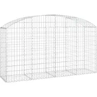 vidaXL Gabione mit Hochbogen 200x50x100/120 cm Verzinktes Eisen