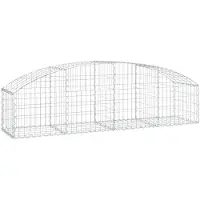 vidaXL Gabione mit Hochbogen 200x50x40/60 cm Verzinktes Eisen