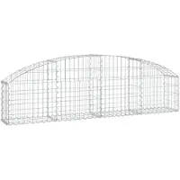 vidaXL Gabione mit Hochbogen 200x30x40/60 cm Verzinktes Eisen