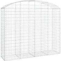 vidaXL Gabione mit Hochbogen 200x50x160/180 cm Verzinktes Eisen