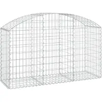 vidaXL Gabione mit Hochbogen 150x50x80/100 cm Verzinktes Eisen