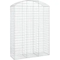 vidaXL Gabione mit Hochbogen 150x50x200/220 cm Verzinktes Eisen