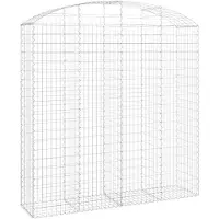 vidaXL Gabione mit Hochbogen 200x50x200/220 cm Verzinktes Eisen