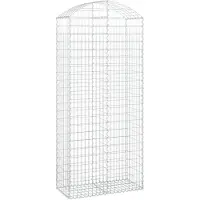 vidaXL Gabione mit Hochbogen 100x50x220/240 cm Verzinktes Eisen