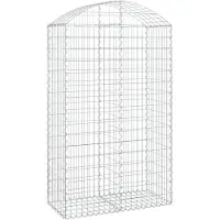 vidaXL Gabione mit Hochbogen 100x50x160/180 cm Verzinktes Eisen