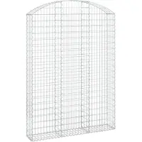 vidaXL Gabione mit Hochbogen 150x30x200/220 cm Verzinktes Eisen