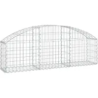 vidaXL Gabione mit Hochbogen 150x30x40/60 cm Verzinktes Eisen