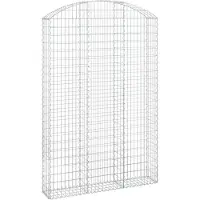 vidaXL Gabione mit Hochbogen 150x30x220/240 cm Verzinktes Eisen