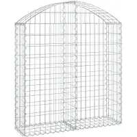 vidaXL Gabione mit Hochbogen 100x30x100/120 cm Verzinktes Eisen