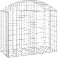 vidaXL Gabione mit Hochbogen 100x50x80/100 cm Verzinktes Eisen