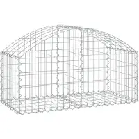 vidaXL Gabione mit Hochbogen 100x50x40/60 cm Verzinktes Eisen