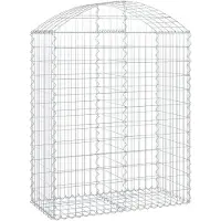 vidaXL Gabione mit Hochbogen 100x50x120/140 cm Verzinktes Eisen