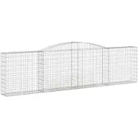 vidaXL Gabione mit Hochbogen 400x30x100/120 cm Verzinktes Eisen