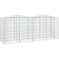 vidaXL Gabionen-Hochbeet mit Hochbogen 200x50x100 cm Verzinktes Eisen