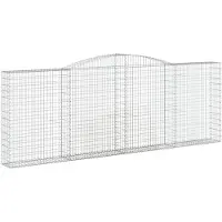vidaXL Gabione mit Hochbogen 400x30x140/160 cm Verzinktes Eisen