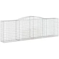 vidaXL Gabione mit Hochbogen 400x50x120/140 cm Verzinktes Eisen