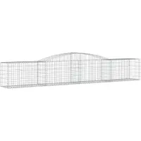 vidaXL Gabione mit Hochbogen 400x50x60/80 cm Verzinktes Eisen