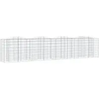 vidaXL Gabionen-Hochbeet mit Hochbogen 400x50x100 cm Verzinktes Eisen