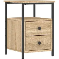 vidaXL - Nachttisch - 34x35.5x50 - cm - handgefertigt - Holz - Sonoma - eichenfarbig