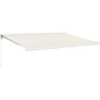 vidaXL Markise Einziehbar Creme 4x3 m Stoff und Aluminium