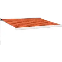 vidaXL Markise Einziehbar Orange und Braun 3,5x2,5 m Stoff & Aluminium