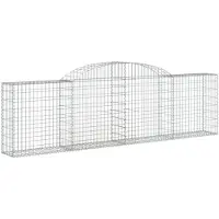 vidaXL Gabione mit Hochbogen 300x30x80/100 cm Verzinktes Eisen