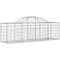 vidaXL Gabione mit Hochbogen 200x50x60/80 cm Verzinktes Eisen