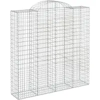 vidaXL Gabione mit Hochbogen 200x50x200/220 cm Verzinktes Eisen