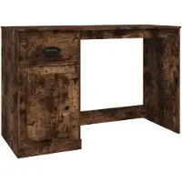 vidaXL Schreibtisch mit Schublade Räuchereiche 115x50x75cm