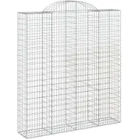vidaXL Gabione mit Hochbogen 200x50x220/240 cm Verzinktes Eisen