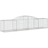 vidaXL Gabione mit Hochbogen 300x50x60/80 cm Verzinktes Eisen