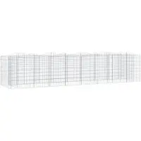 vidaXL Gabionen-Hochbeet mit Hochbogen 400x100x100 cm Verzinktes Eisen