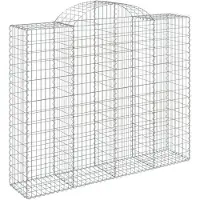 vidaXL Gabione mit Hochbogen 200x50x160/180 cm Verzinktes Eisen