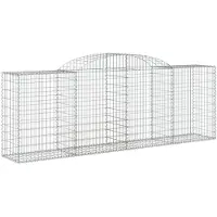 vidaXL Gabione mit Hochbogen 300x50x100/120 cm Verzinktes Eisen