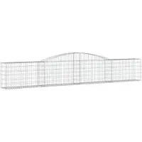 vidaXL Gabione mit Hochbogen 400x30x60/80 cm Verzinktes Eisen