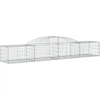 vidaXL Gabione mit Hochbogen 300x50x40/60 cm Verzinktes Eisen
