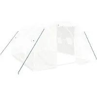 vidaXL Gewächshaus mit Stahlrahmen Weiß 12 m² 4x3x2 m