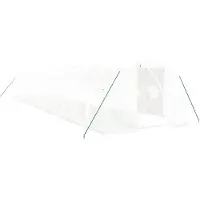 vidaXL Gewächshaus mit Stahlrahmen Weiß 48 m² 16x3x2 m