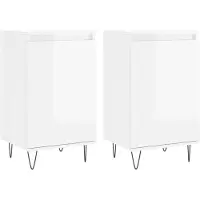 vidaXL Sideboards 2 Stk. Hochglanz-Weiß 40x35x70 cm Holzwerkstoff