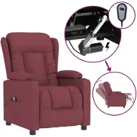 vidaXL Relaxsessel Elektrisch Weinrot Stoff