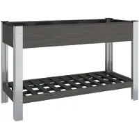 vidaXL Garten-Hochbeet mit Ablage Grau 120x50x75 cm WPC