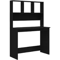 vidaXL Schreibtisch mit Regal Schwarz 102x45x148 cm Holzwerkstoff