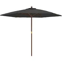 vidaXL Sonnenschirm mit Holzmast Anthrazit 299x240 cm