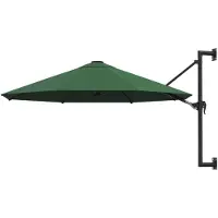vidaXL Sonnenschirm zur Wandmontage mit Metall-Mast 300 cm Grün