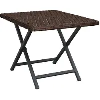 vidaXL Klapptisch Braun 45x35x32 cm Poly Rattan